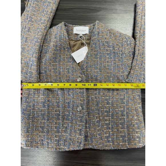 $148 Lucy Paris Tweed Blazer in Brown and Blue NWT - Picture 10 of 11